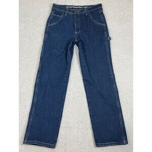 Smith's Workwear Flannel Lined Carpenter Jeans Mens 34x32 Blue Denim (Tag 34x34)